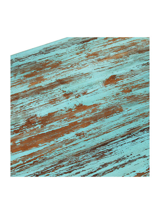 Rectangular Central Coffee Table Made of Solid Turquoise Wood W110xD50xH34cm