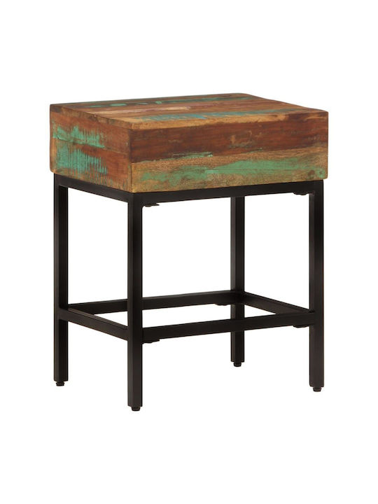 Rectangular Side Table from Solid Wood Multicolour M40xL30xH51cm