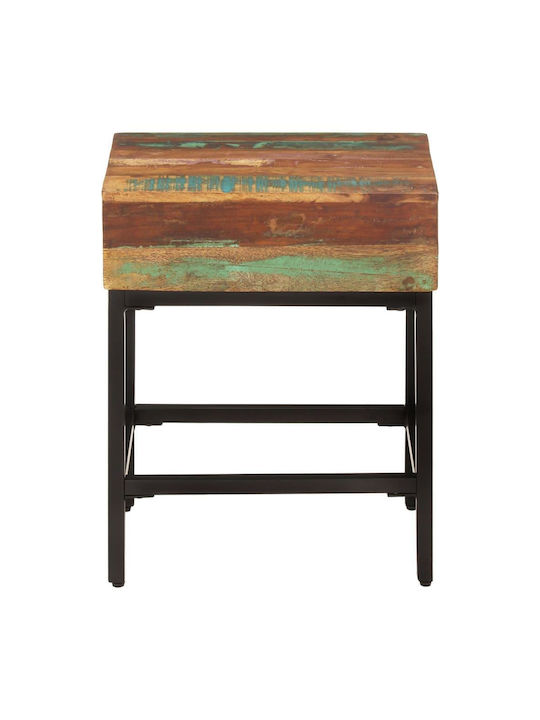 Rectangular Side Table from Solid Wood Multicolour L40xW30xH51cm.