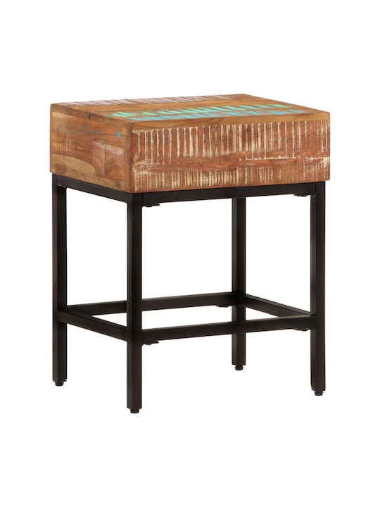 Rectangular Side Table from Solid Wood Multicolour M40xL30xH51cm