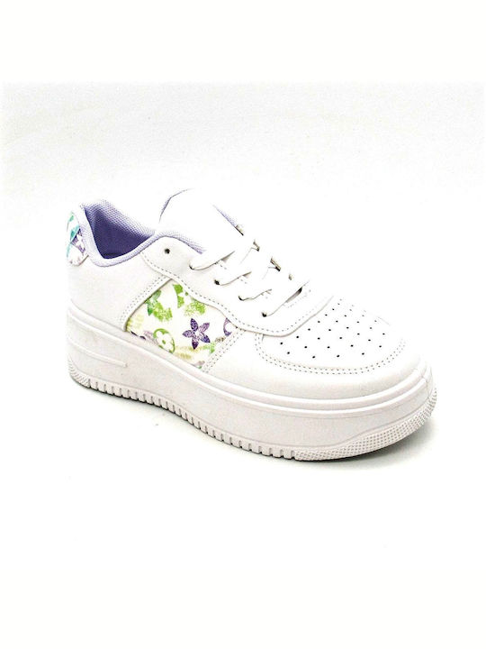 Damen Turnschuhe Sport ORO 430 Weiße Blume