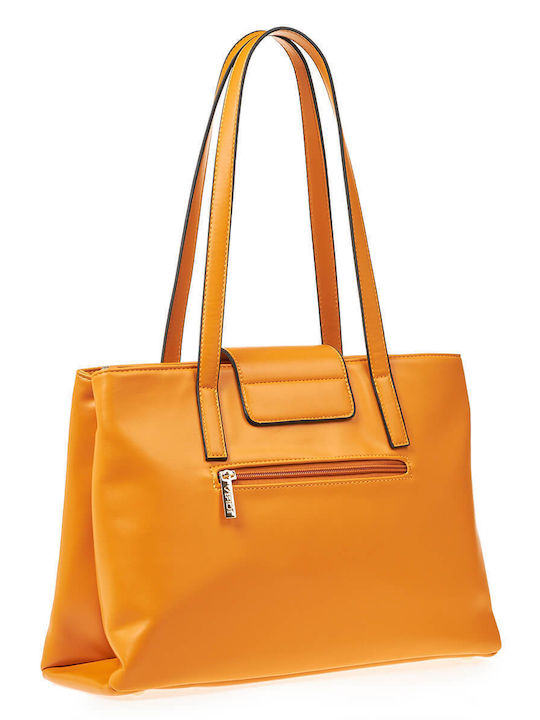 Verde Damen Tasche Shopper Schulter Orange