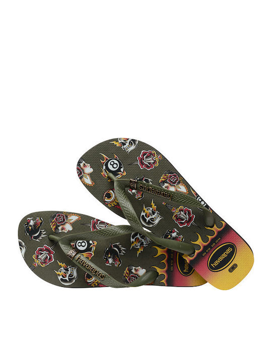 Top Tribo Ανδρικά Flip Flops Black/Moss