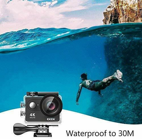 Clever V3 Action Camera 4K Ultra HD Underwater (with Case) and Wi-Fi Black