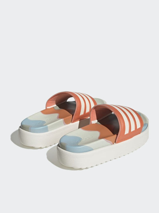 Adilette Women's Platform Slides Cloud White / Semi Coral