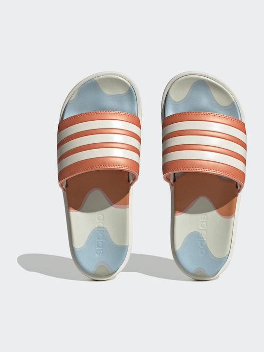Adilette Women's Platform Slides Cloud White / Semi Coral