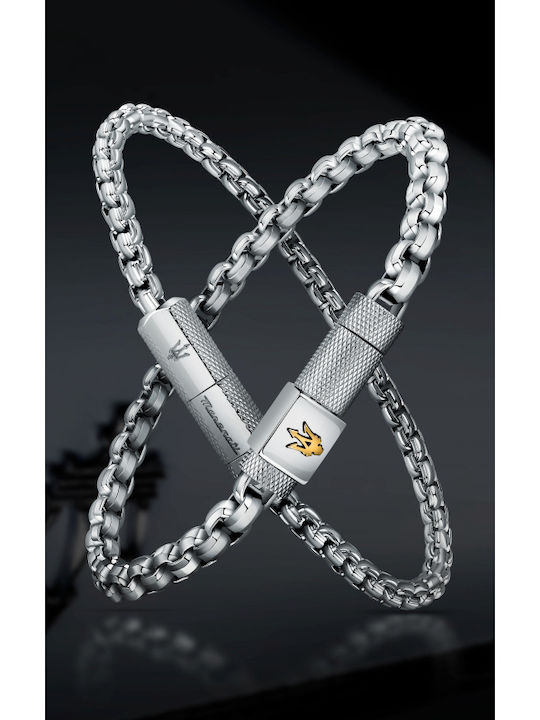 Maserati Men's Chain Bracelet Made of Stainless Steel 21.5cm
