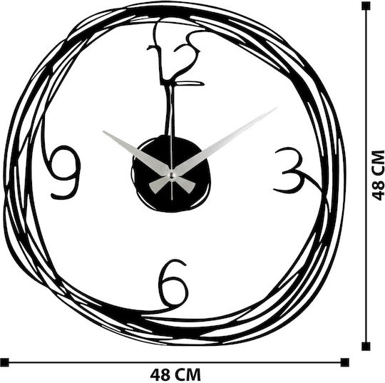 Wallity Gergo Wall Clock Metallic Black Ø48cm