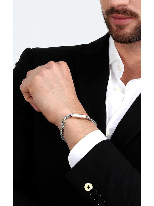 Maserati Men's Bracelet Chain Made of Stainless Steel Gold Plated 21.5cm
