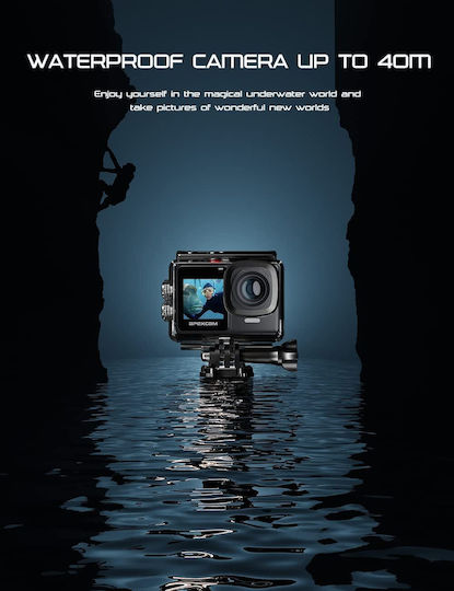 Apexcam X80 Action Camera 4K Ultra HD Underwater with Touch Screen 2" and Wi-Fi Black