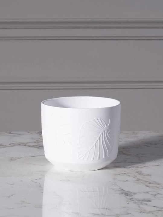 Supergreens Planter Ceramic White 14x14x12cm.