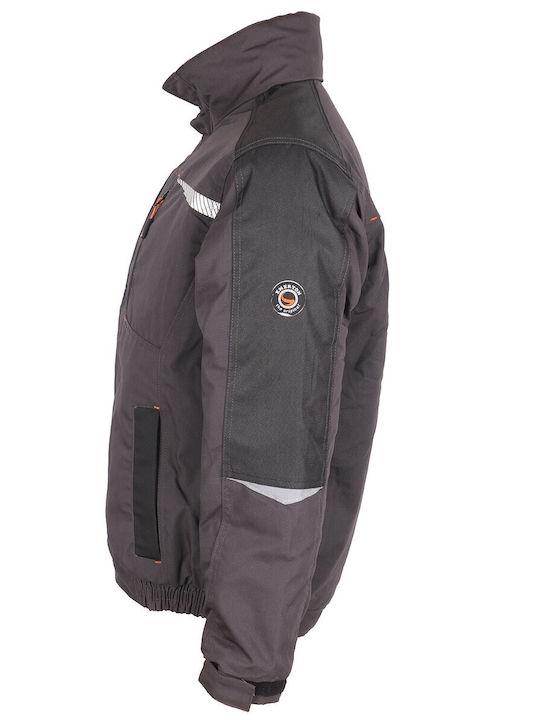 Stenso Waterproof Winter Reflective Work Jacket with Detachable Hood Gray .2XL