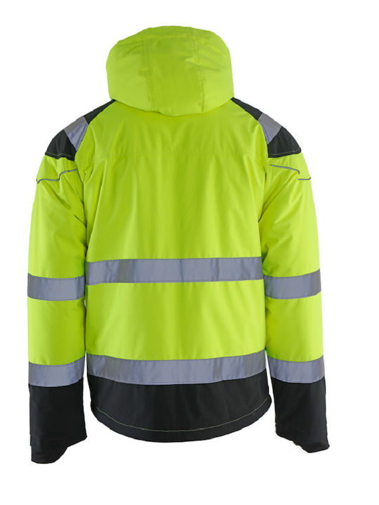 Stenso Prisma HV Work Jacket Reflective Softshell with Hood Yellow