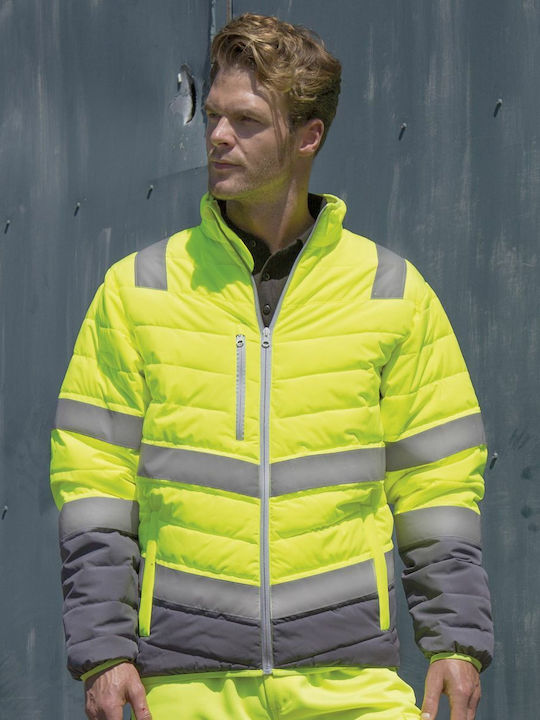 Result Safe Guard Hi-Viz Μπουφάν Εργασίας Ανακλαστικό Κίτρινο