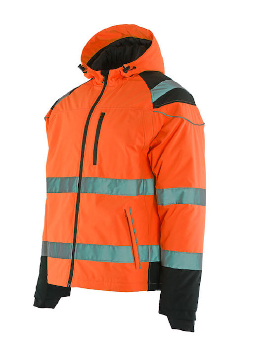 Stenso Prisma Waterproof Reflective Softshell Work Jacket Hooded Orange 04100216