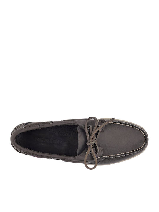 Portland Docksides Suede Ανδρικά Boat Shoes σε Γκρι Χρώμα