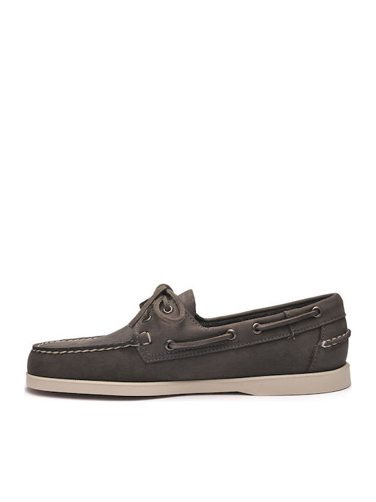 Portland Docksides Suede Ανδρικά Boat Shoes σε Γκρι Χρώμα