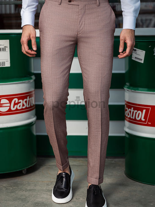 Men's Summer Suit with Vest Rosewood