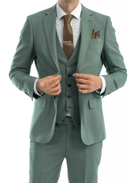 Vario Summer Men's Suit with Vest Mint