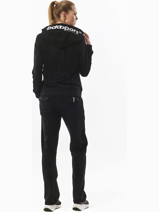 071317 Women's Sweatshirt Jacket Hooded Black