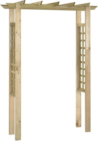 Arcadă De Grădină Din Lemn Cu Design În Grilă Pătrat Culoare Bej 150x60x204cm