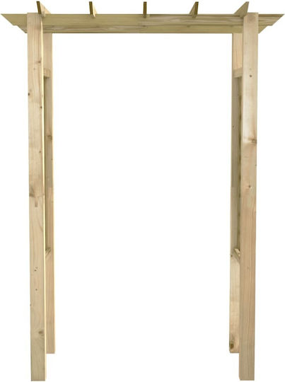 Arcadă De Grădină Din Lemn Cu Design În Grilă Pătrat Culoare Bej 150x60x204cm