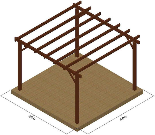 Gartenlaube aus Holz mit Decke 400x400cm