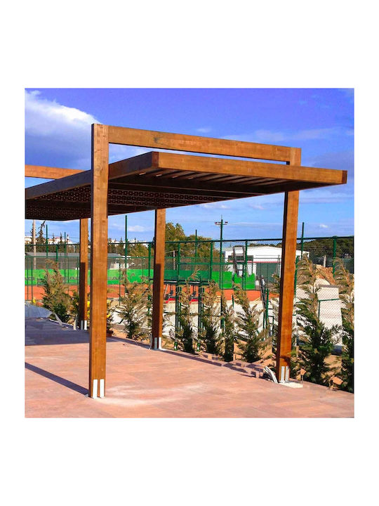 Gartenlaube Mit Dach Aus Holz In Braune Farbe 500x300cm