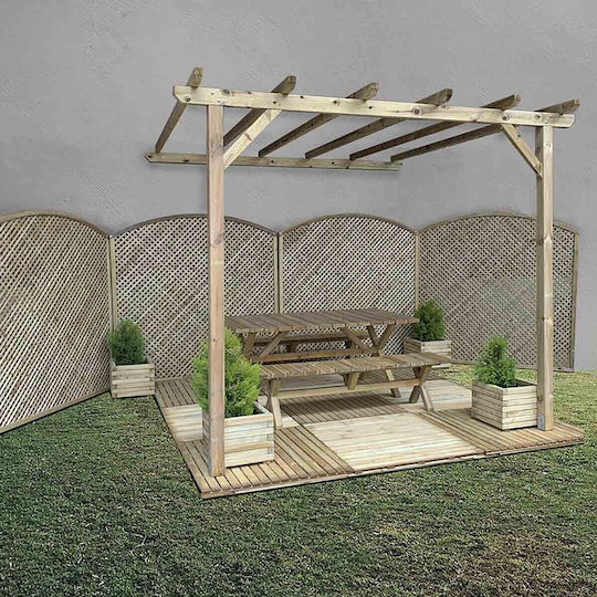 Gartenlaube aus Holz mit Decke 500x400cm