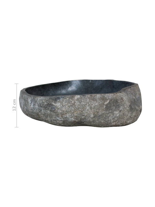 vidaXL River Stone Надеждна мивка Камък 38x29x12см Сив