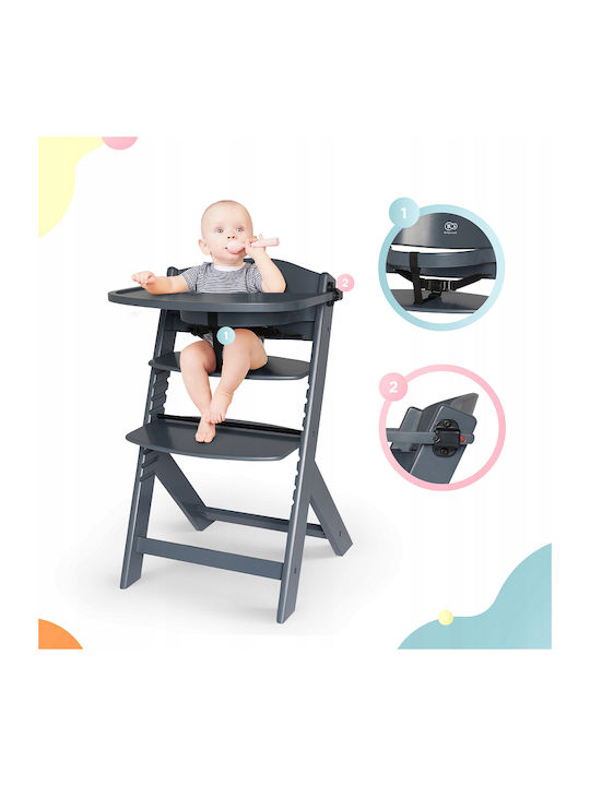 Kinderkraft Enock Столово Столчe 2 в 1 с Регулируема Височина Черно
