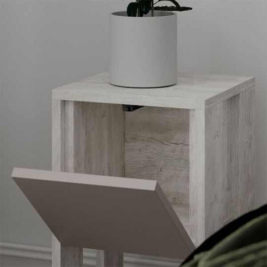 Wooden Bedside Table Ema Antique / Mocha 30x30x55cm