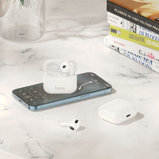 Hoco EW30 In-ear Bluetooth Handsfree Ακουστικά με Θήκη Φόρτισης Λευκά