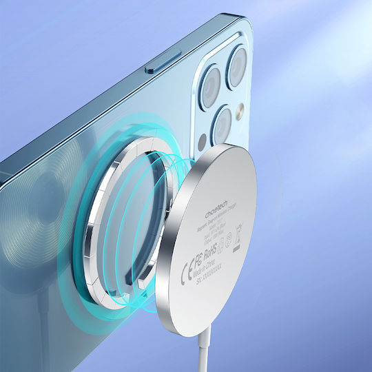 Choetech Ladegerät mit integriertem Kabel USB-C 15W Weißs (T518-F)