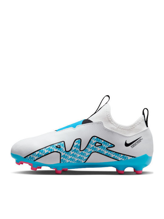 Zoom Vapor 15 Academy Kids Molded Soccer Shoes with Sock without Laces White