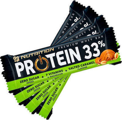 Go On Nutrition Premium Whey Proteinriegel mit 33% Protein & Geschmack Gesalzenes Karamell 50gr