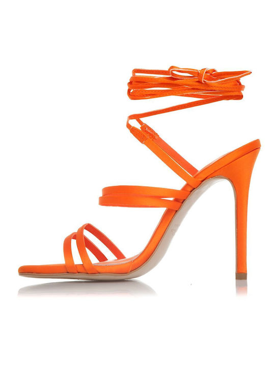 Sante Women's Sandals Orange with Thin High Heel 23-252-68