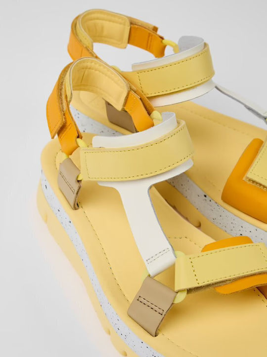 Oruga Up Γυναικεία Σανδάλια Flatforms Κίτρινα