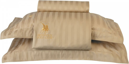 Greenwich Polo Club Duvet Cover Set Cotton Satin Queen with 2 Pillowcases 220x240 2153 Gold
