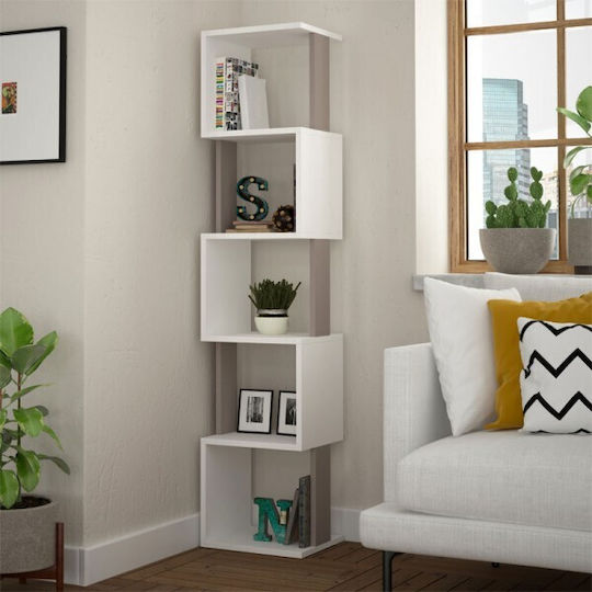 Bookcase Piri White / Mocha 35x30x161cm
