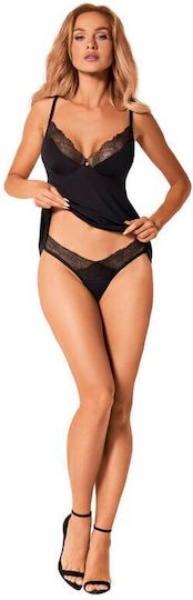 Obsessive Set Cămașă De Noapte Sexy Neagră