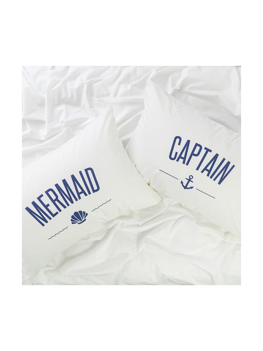 Borea Captain&Mermaid Pillowcase Set White 50x70cm.