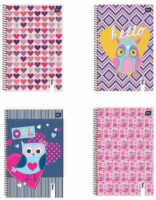 interDRUK Spiral Notebook Ruled A4 30 Sheets Sweety 1pcs (Μiscellaneous Designs/Colors)