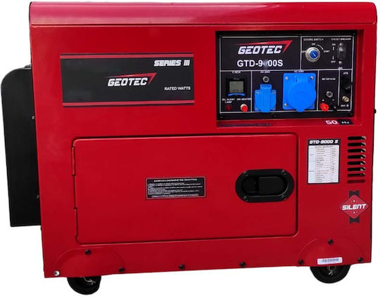 Geotec GTD 9500S Τριφασική Αθόρυβη Γεννήτρια Πετρελαίου με Ηλεκτρική Μίζα, Ρόδες και Μέγιστη Ισχύ 9.5kVA