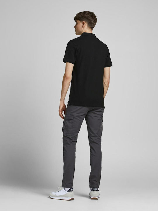 Jack & Jones Bluza Bărbătească cu Mânecă Scurtă Polo Black