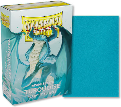 Dragon Shield Japanese Size Small Sleeves Accesorii pentru Jocuri de Cărți de Schimb Matte Turquoise 60 bucăți ART11155