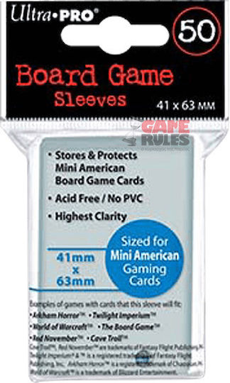 Ultra Pro Board Game Card Sleeves Mini American Size 50τμχ