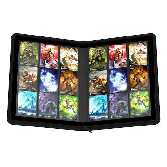 Ultimate Guard 18-Pocket Zipfolio XenoSkin Pro- Binder 9-Pocket Standard Size Black