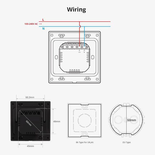 Sonoff NSPanel Pro Recessed Wall Switch with Touch Screen Wi-Fi White
