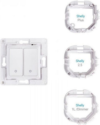 Shelly WS2 Recessed Wall Switch Commands Two-Way without Frame White